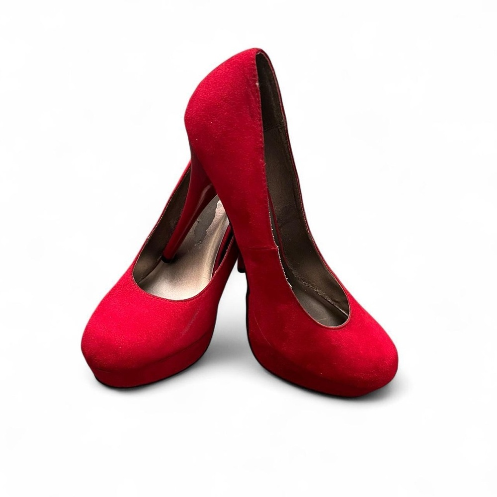 Mossimo Supply Co Red Heels Suede-Like Finish